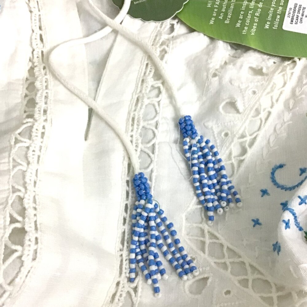 FARM RIO White Multi Colored Embroidered Scarf Maxi Dress - Picture 10 of 16